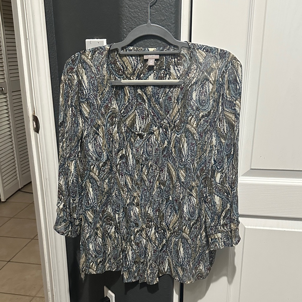J. Jill Multicolor Paisley Blouse